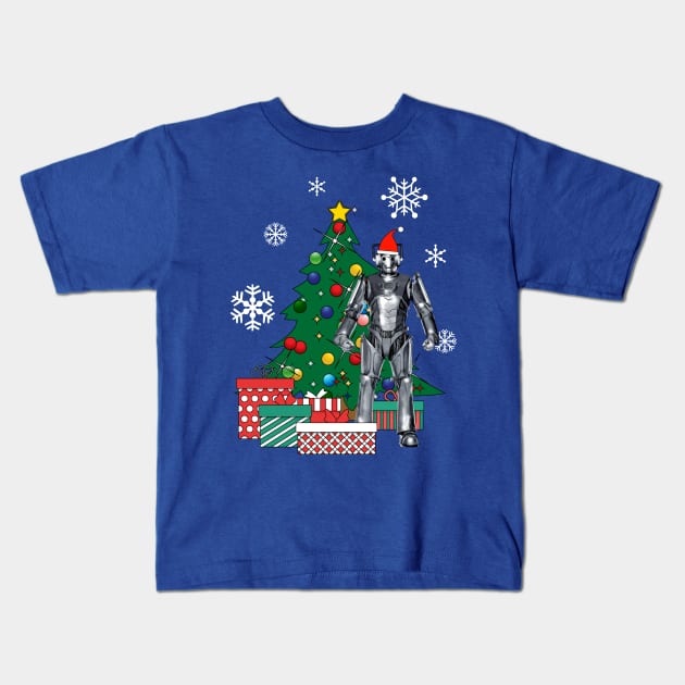 Cyberman Dr Who Around The Christmas Tree Kids T-Shirt by Nova5